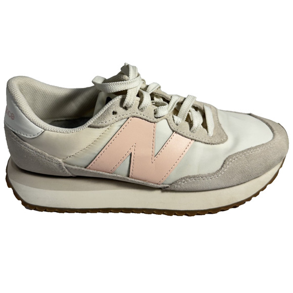 New Balance 237 WS237GA Women’s Size 10 Cream Off-White Pink Gum Sole Retro - Picture 2 of 10